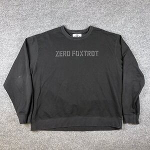 Zero Foxtrot Crewneck Sweatshirt Mens XL Black Skull Logo Fleece Tactical